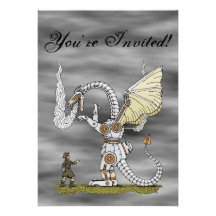 Mechanical Dragon Invitation