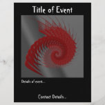 Mechanical Shell. Red and Grey Digital Art. Flyer