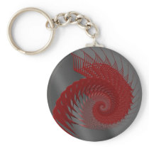 Mechanical Shell. Red and Grey Digital Art. Keychain