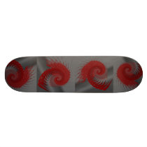 Mechanical Shell. Red and Grey Digital Art. Skate Deck