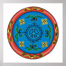 Medallion Design Peace Sign Posters