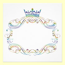 Medallion Frame with Crown Invitation invitations