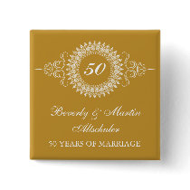 Medallion Golden Anniversary Celebration Button