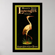 Médecine de Lozenges~Vintage de la gorge et du pou Affiches