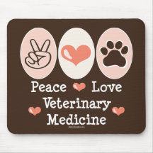 Médecine vétérinaire Mousepad d'amour de paix Tapis De Souris
