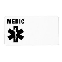 Medic Star of Life Shipping Label
