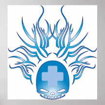 Medical Assisting Skull Poster