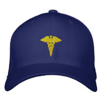 Medical Caduceus Gold Baseball Cap