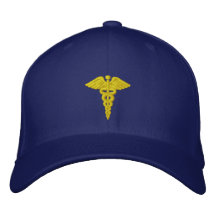 Medical Caduceus Gold Baseball Cap