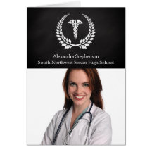 Medical Caduceus Laurel Greeting Card
