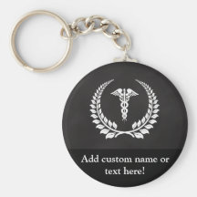 Medical Caduceus Laurel Keychains