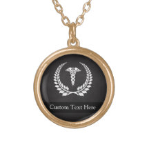 Medical Caduceus Laurel Necklace