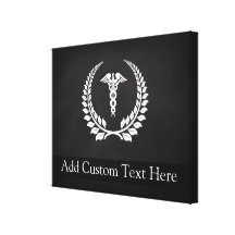 Medical Caduceus Laurel Stretched Canvas Prints