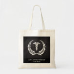 Medical Caduceus Laurel Tote Bags