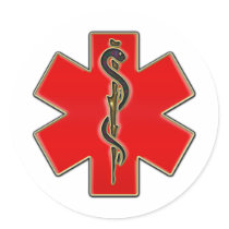 Medical Caduceus Round Stickers