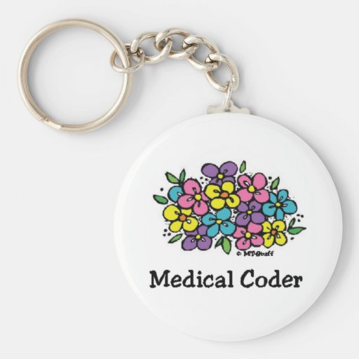 Medical Coder Blooms1 Keychain