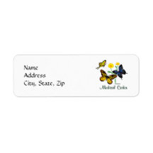 Medical Coder Butterflies Return Address Labels
