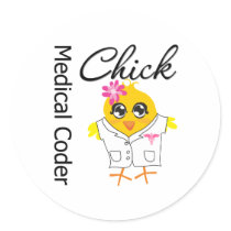 Medical Coder Chick Round Sticker