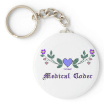 Medical Coders Blue CS Print Keychains