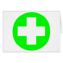 MEDICAL FETISH CROSS GREEN WHITE CARD