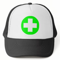 MEDICAL FETISH CROSS GREEN WHITE TRUCKER HATS