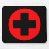 MEDICAL FETISH CROSS RED BLACK MOUSE PAD