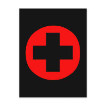 MEDICAL FETISH CROSS RED BLACK POST CARD