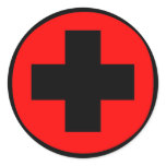 MEDICAL FETISH CROSS RED BLACK STICKER