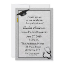 Medical Grey Graduation Invitation
