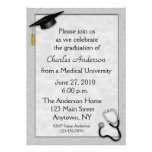 Medical Grey Graduation Invitation