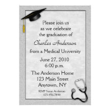 Medical Grey Graduation Invitation