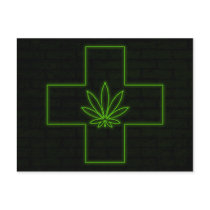 medical marijuana : electric sign postcard