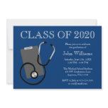 Medical Nursing School Blue Graduation invitations