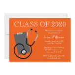 Medical Nursing School Orange Graduation invitations