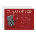 Medical Nursing School Red Graduation invitations