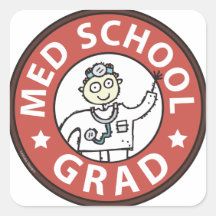 Medical School Grad (Male) Square Sticker