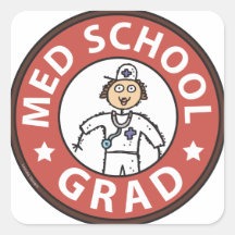 Medical School Graduation (Female) Square Stickers