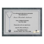 Medical Stethoscope Grey Graduation Invitation