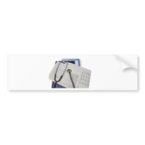 medical stethoscope on cardiogram EKG readings Bumper Sticker