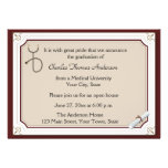 Medical Stethoscope Tan Graduation Invitation