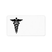 Medical Symbol Caduceus Address Label