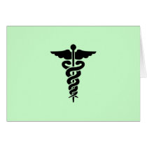 Medical Symbol Caduceus Greeting Cards