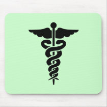Medical Symbol Caduceus Mousepads