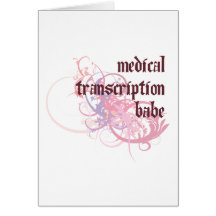 Medical Transcription Babe Greeting Card