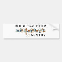 Medical Transcription Genius Bumper Stickers