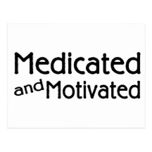 Médicamenté et motivé carte postale