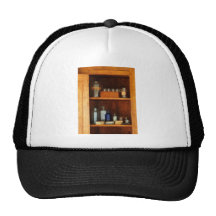 Medicine Cabinet with Asthma Medication Mesh Hats