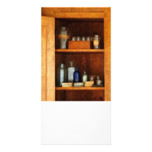 Medicine Cabinet with Asthma Medication Photo Card Template