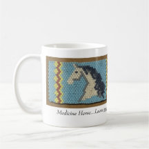 Medicine Horse Beadwork Mug