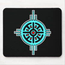 Medicine Wheel-Black Mouse Mat